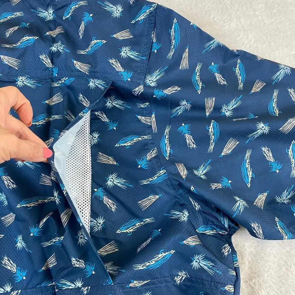 Columbia PFG Mens Fishing Super Slack Tide Camp Shirt 3XT Blue Lure Print NWT - Picture 3 of 12